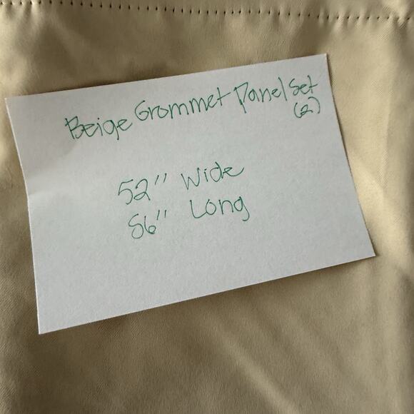 Beige Grommet Curtain Panel Set 52x86 100% Polyester (2 Panels) - Picture 7 of 7